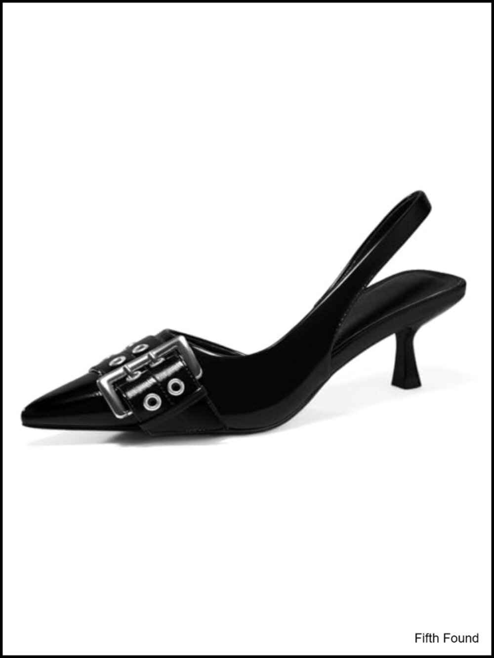 PiePieBuy Women's Slingback Kitten Low Heels Closed Pointed Toe Pumps D'Orsay